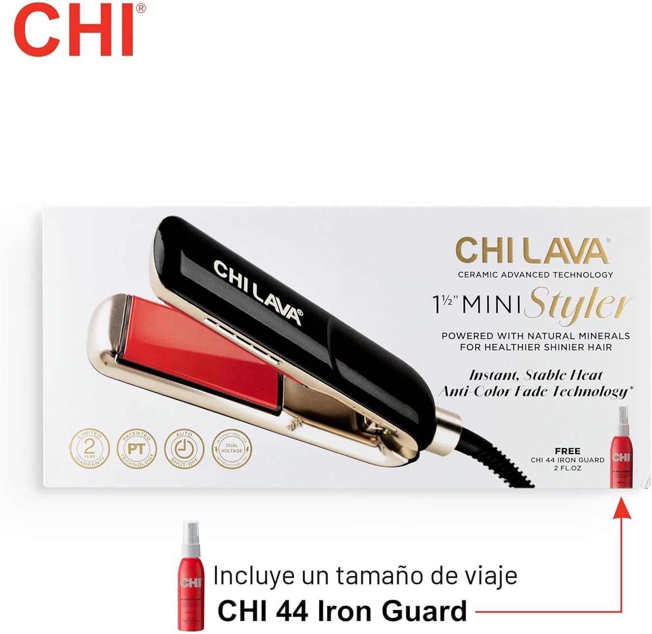 CHI Lava MiniStyler &amp; CHI 44 Iron Guard (2 onzas), Dúo de Regal...