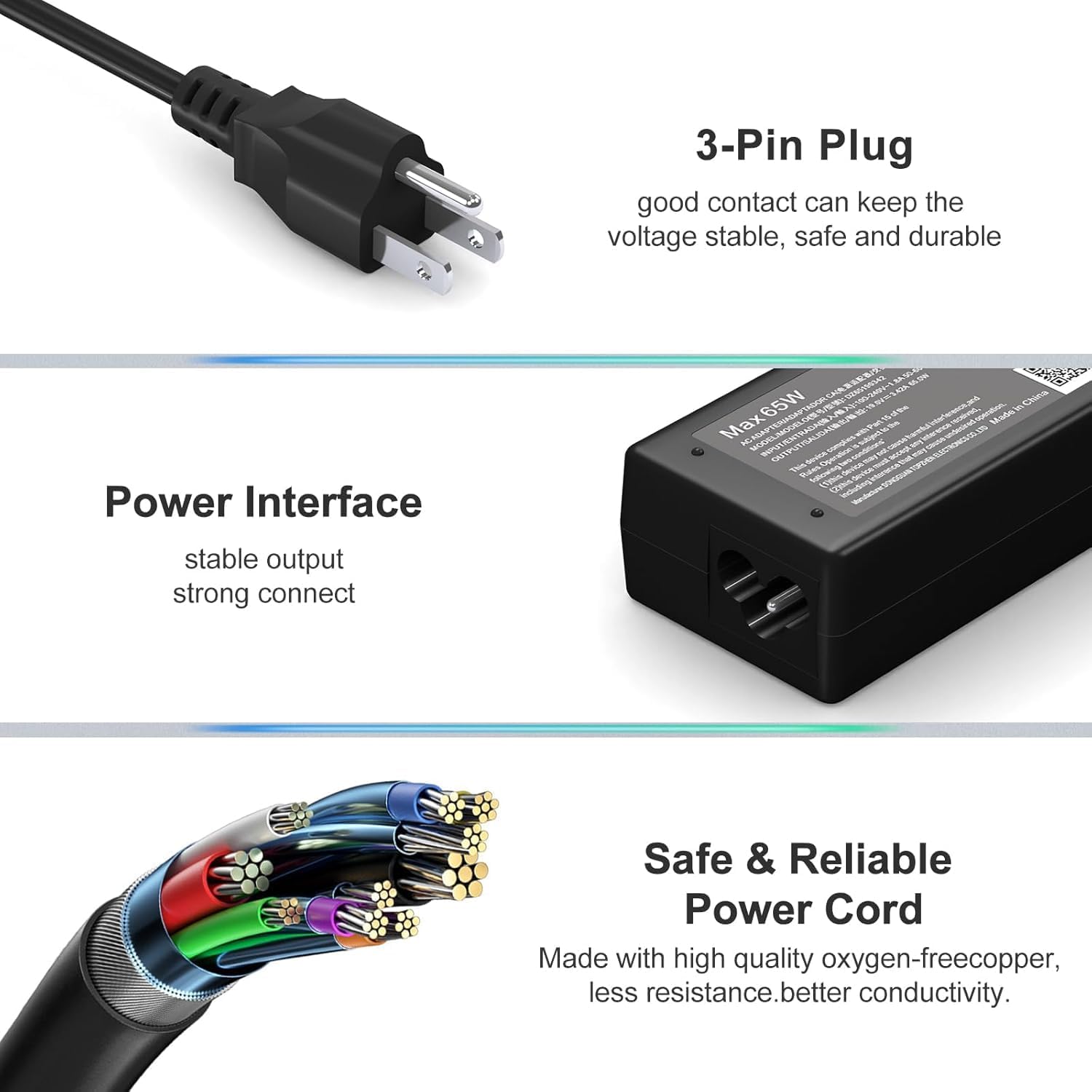 Cargador para laptop Dell de 65 W 45 W compatible con Inspiron 15 1...
