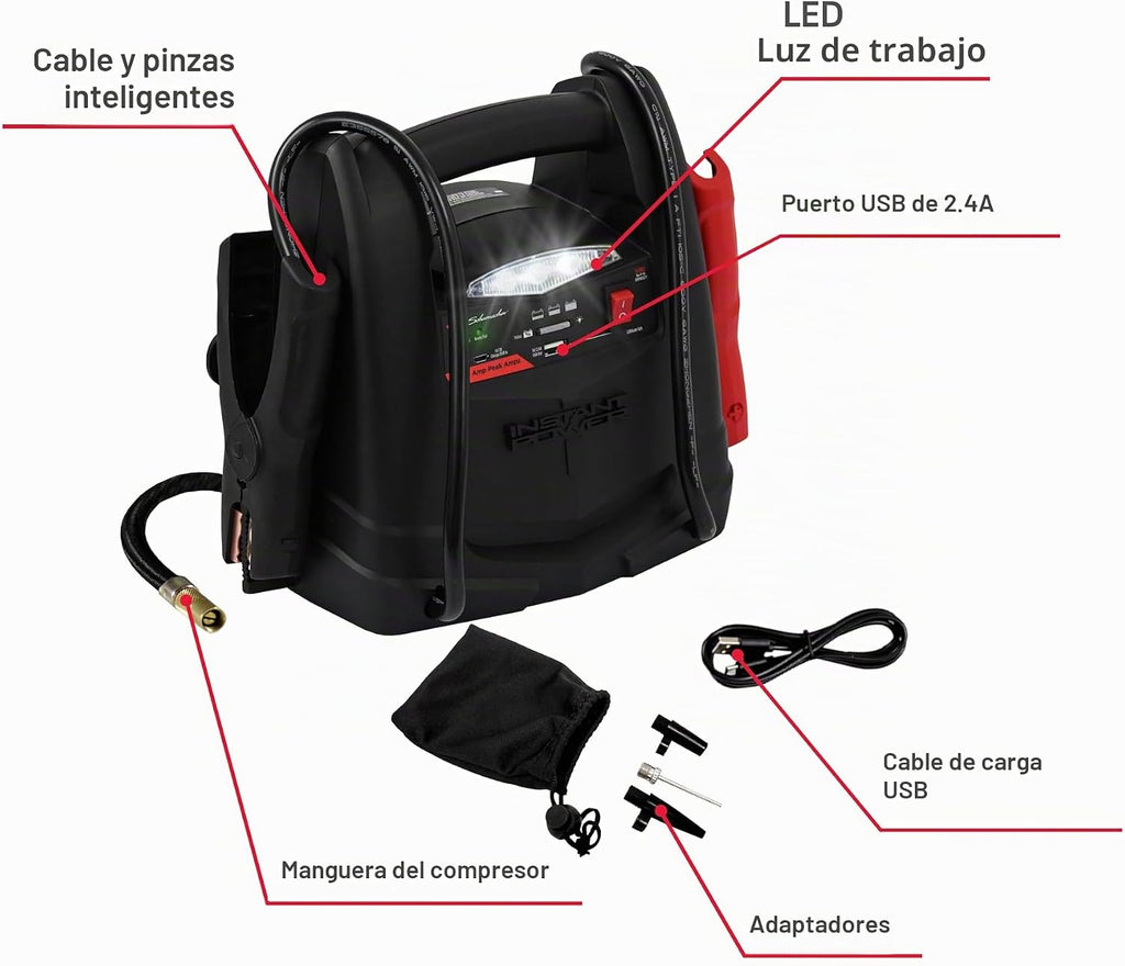 Schumacher Electric 1200A Arrancador de batería de litio para auto...