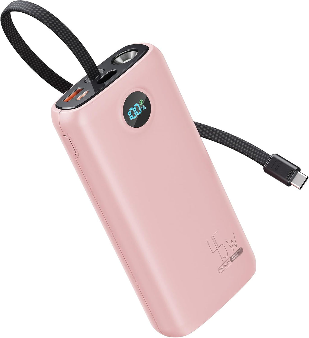 Cargador portátil, batería portátil de 45 W, 20000 mAh, con cable U...