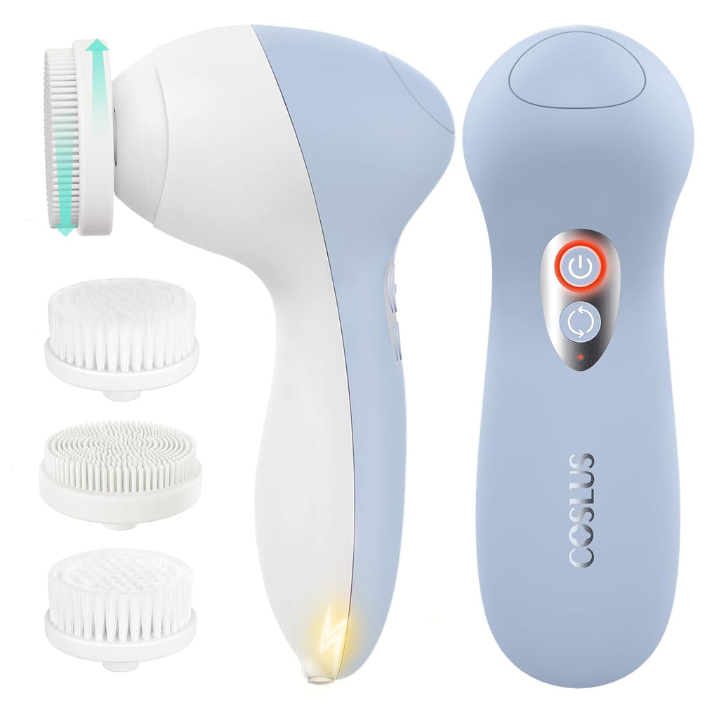 COSLUS Cepillo de limpieza facial accionado: limpiador facial eléct...