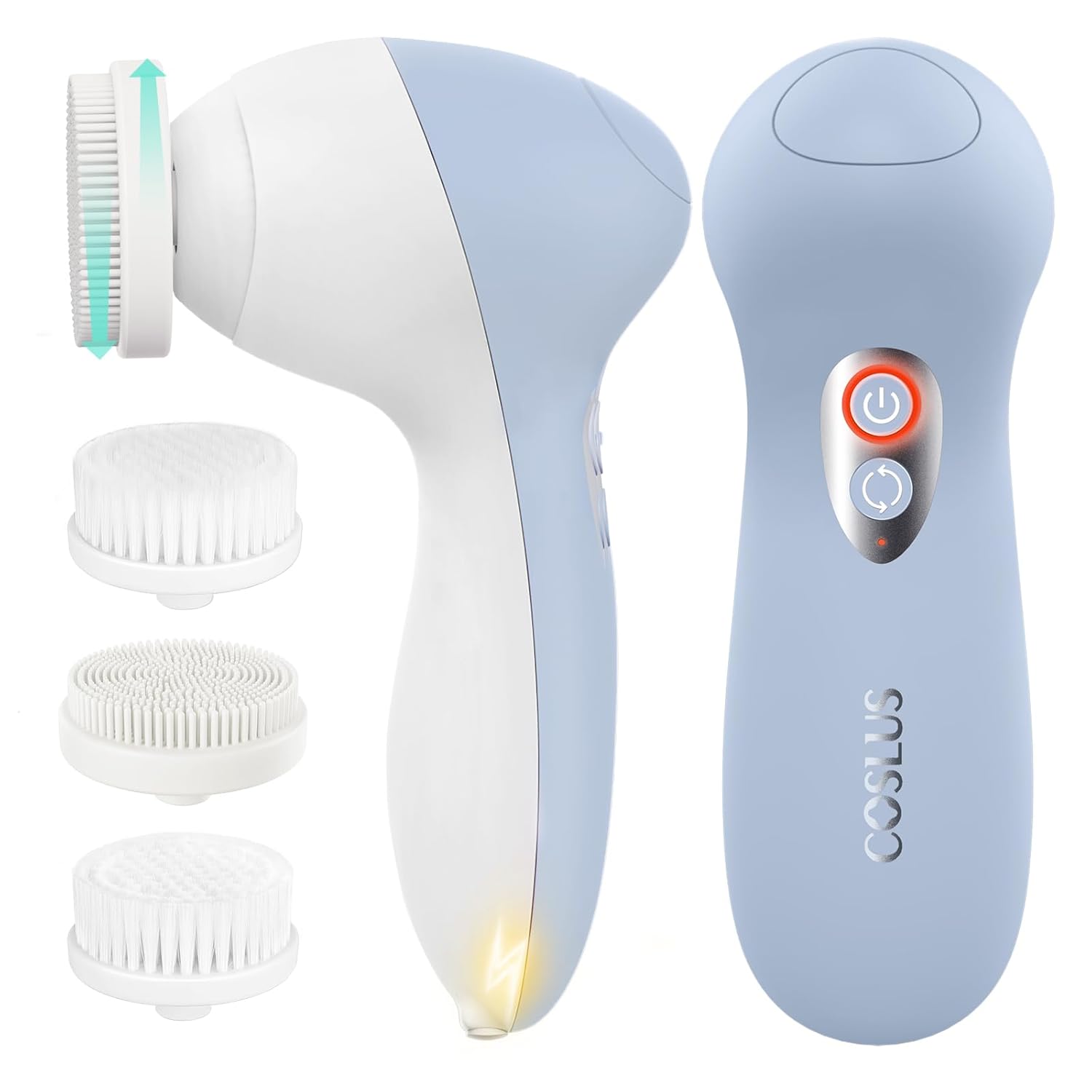 COSLUS Cepillo de limpieza facial accionado: limpiador facial eléct...