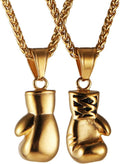 HZMAN Collar con colgante de guante de boxeo de acero inoxidable pa...