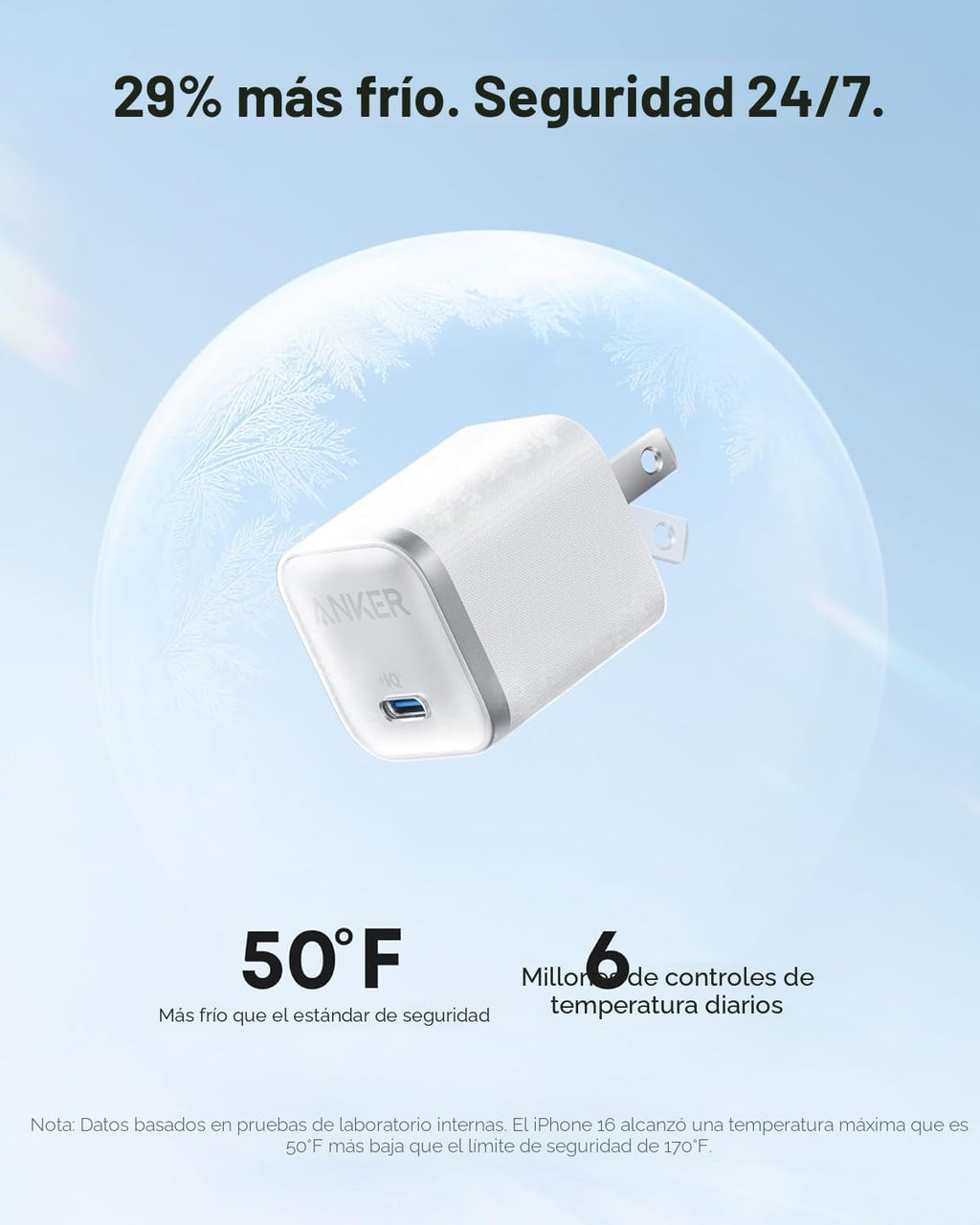 Anker Cargador nano, carga rápida de 45 W, enchufe compacto y plega...