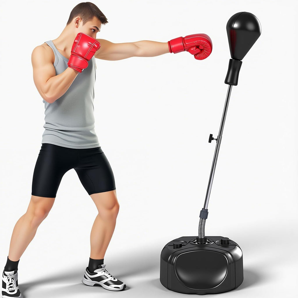 Saco de boxeo con soporte, bolsa de boxeo para adultos, altura ajus...