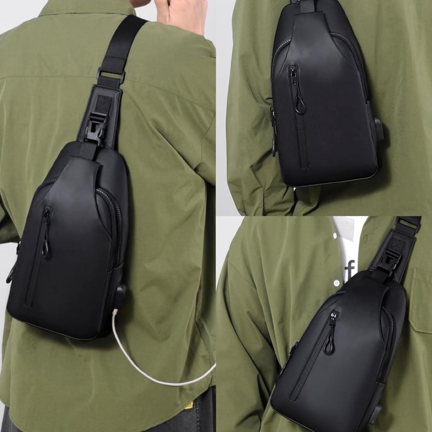 DAYELIVE Bolso bandolera impermeable para hombre, bolso cruzado de...