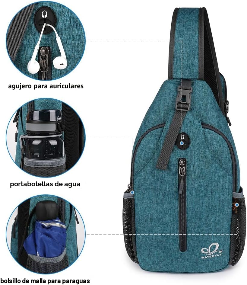 WATERFLY Mochila pequeña de senderismo con correa: mochila de sende...
