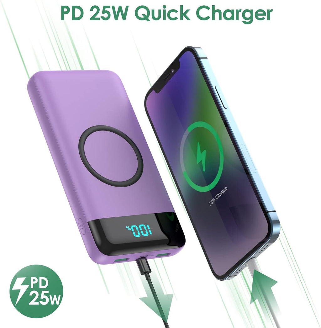 Cargador portátil inalámbrico de 30,800 mAh, cargador de batería US...