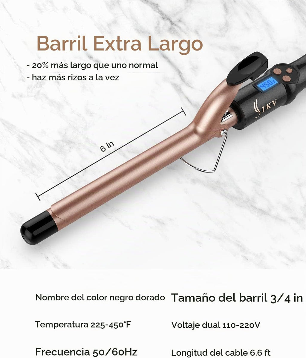 Rizador de barril extra largo de 3\/4 de pulgada, varita rizadora d...