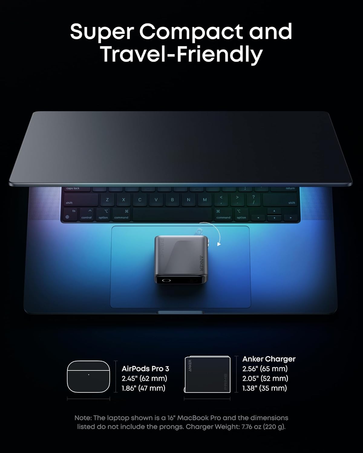 Cargador Anker Prime, Bloque de Carga GaN USB C Compacto de 160W co...