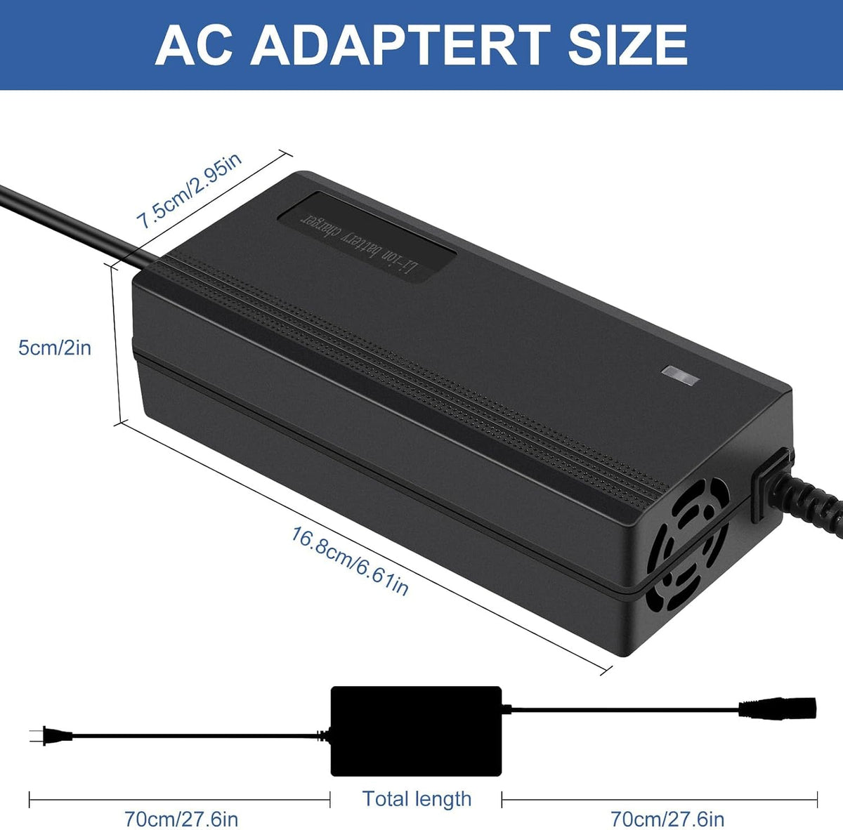 (7 enchufes) Cargador rápido de 54.6V 2A para Scooter Rad Power\/Le...