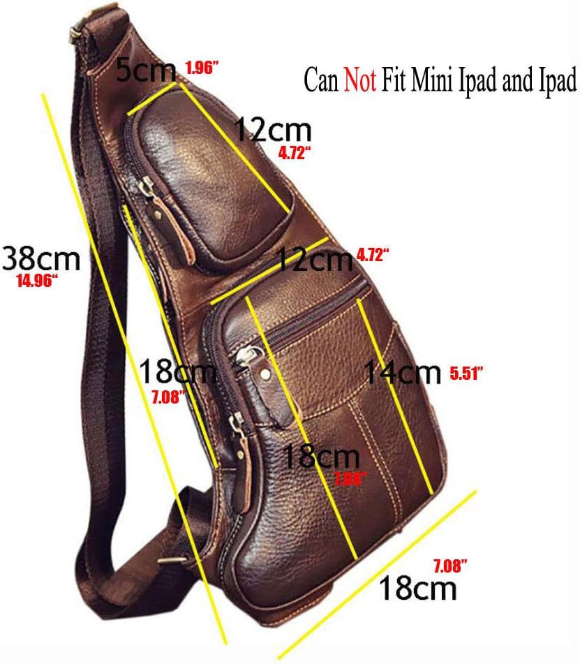 Mochila de Cuero Hebetag, Bandolera Cruzada para Hombres y Mujeres,...