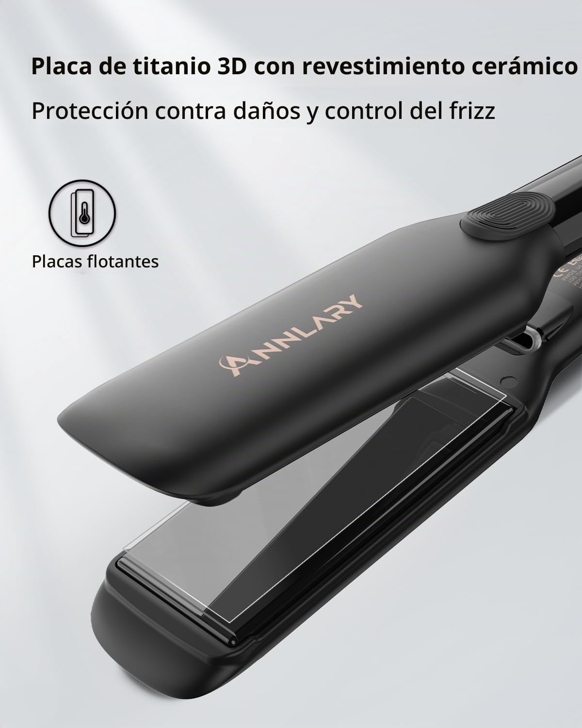 Annlary Plancha de pelo de 1.75 pulgadas, placa de titanio profesio...