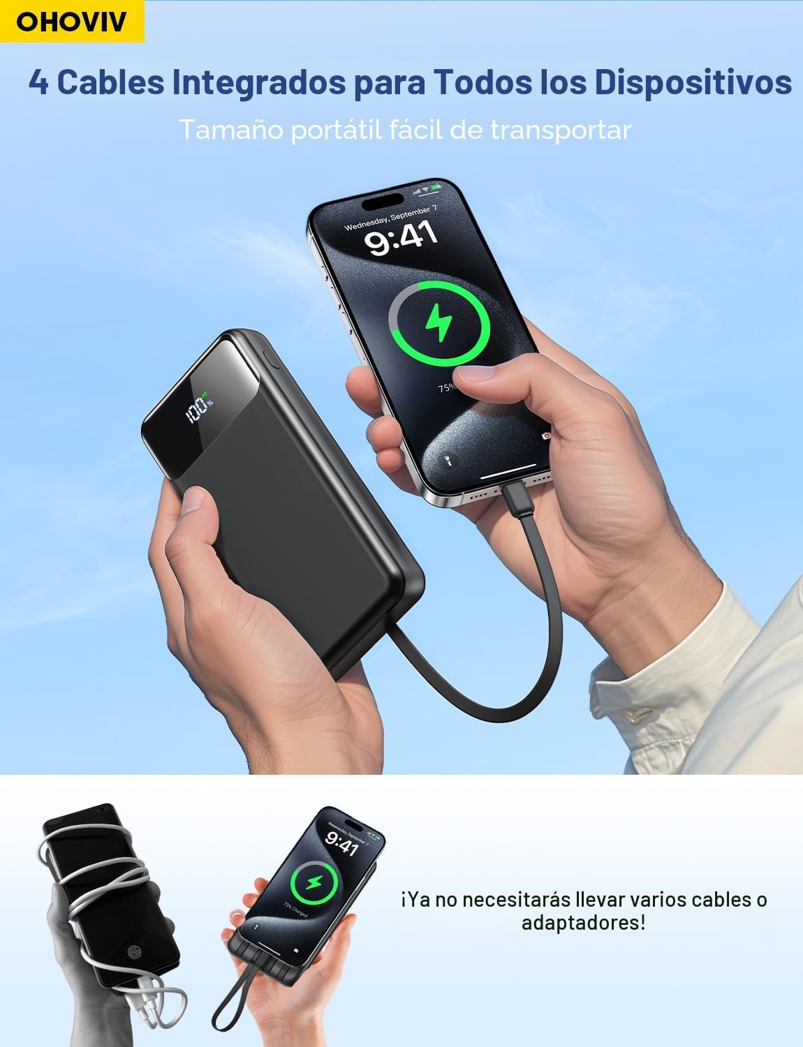 OHOVIV Cargador portátil de batería de 50000 mAh, batería de carga...