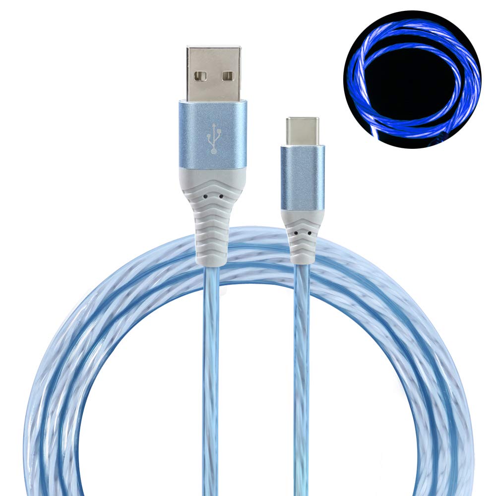 Cable LED USB C [2 unidades, 6 pies], cable de carga rápida LED de...