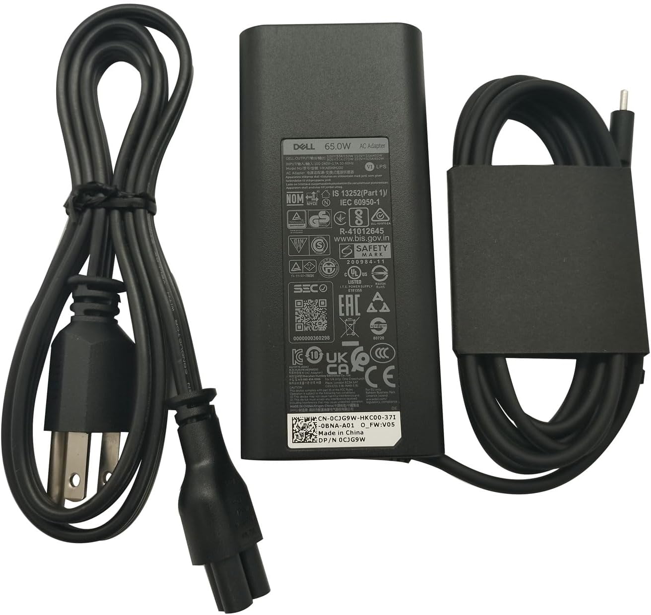 Dell Cargador para portátil de 65 W, USB tipo C, adaptador de corri...
