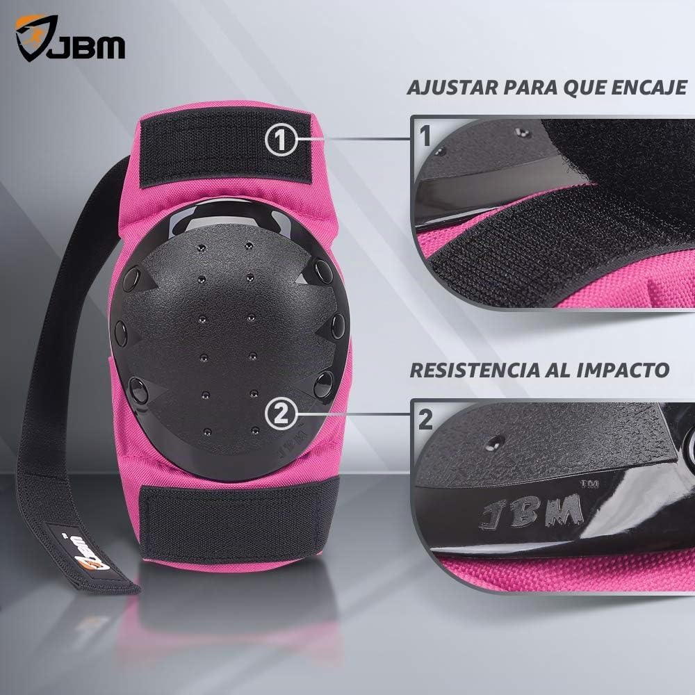 JBM Rodilleras para adultos y niños, coderas y muñequeras para pati...