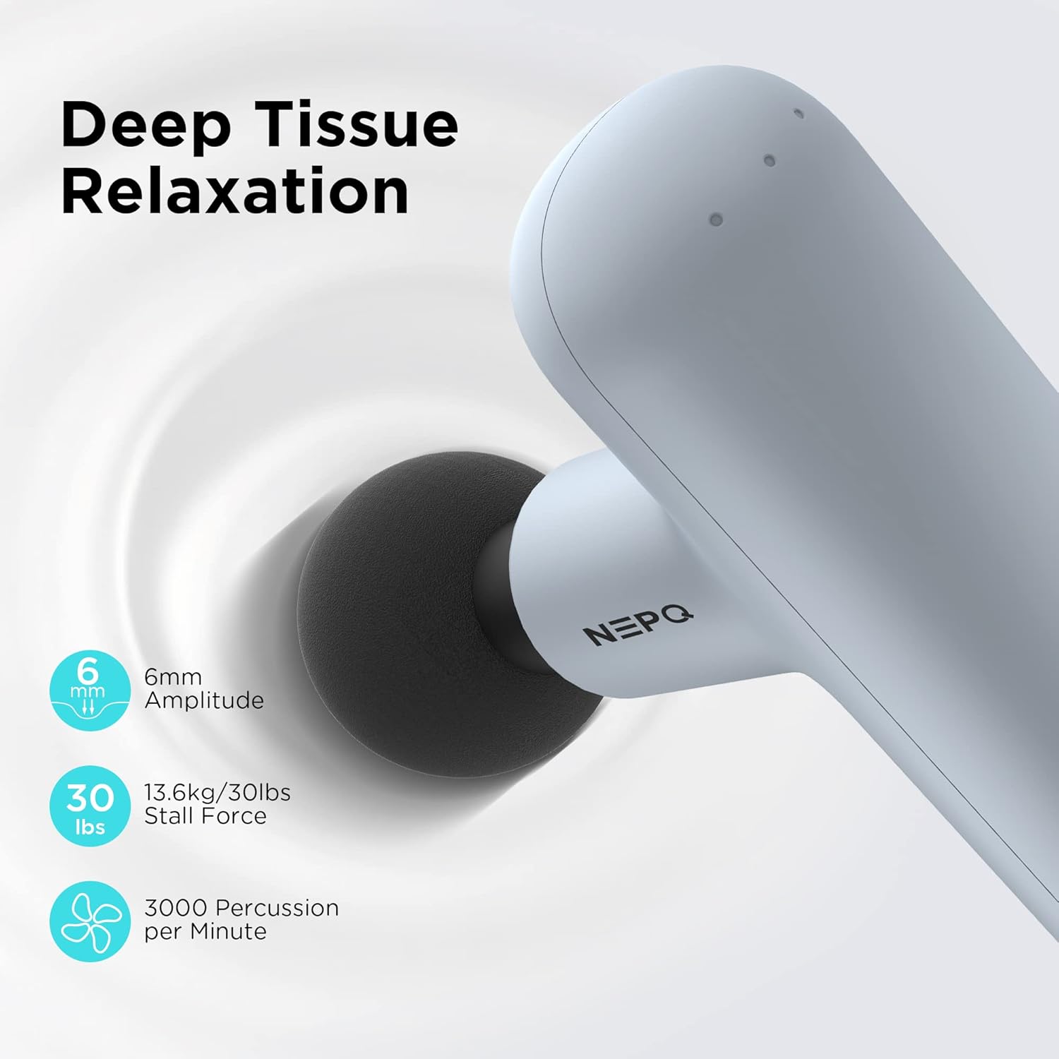 NEPQ Pistola de masaje mini, SK6 pistola fascial portátil de percus...