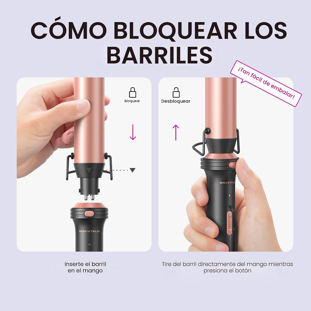 Wavytalk Juego de rizadores 5 en 1, juego de rizadores de doble vol...