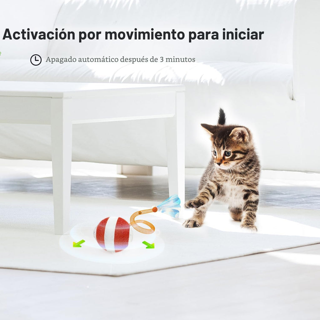 Jkanti Juguetes interactivos para gatos de interior, bola de gato á...