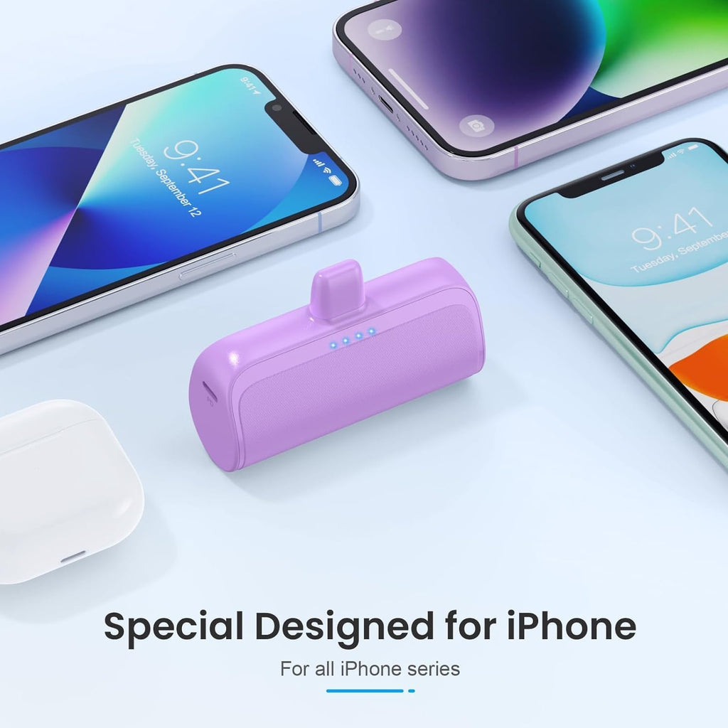 [Paquete de 2] Mini Cargador Portátil para iPhone 5200mAh, Banco de...