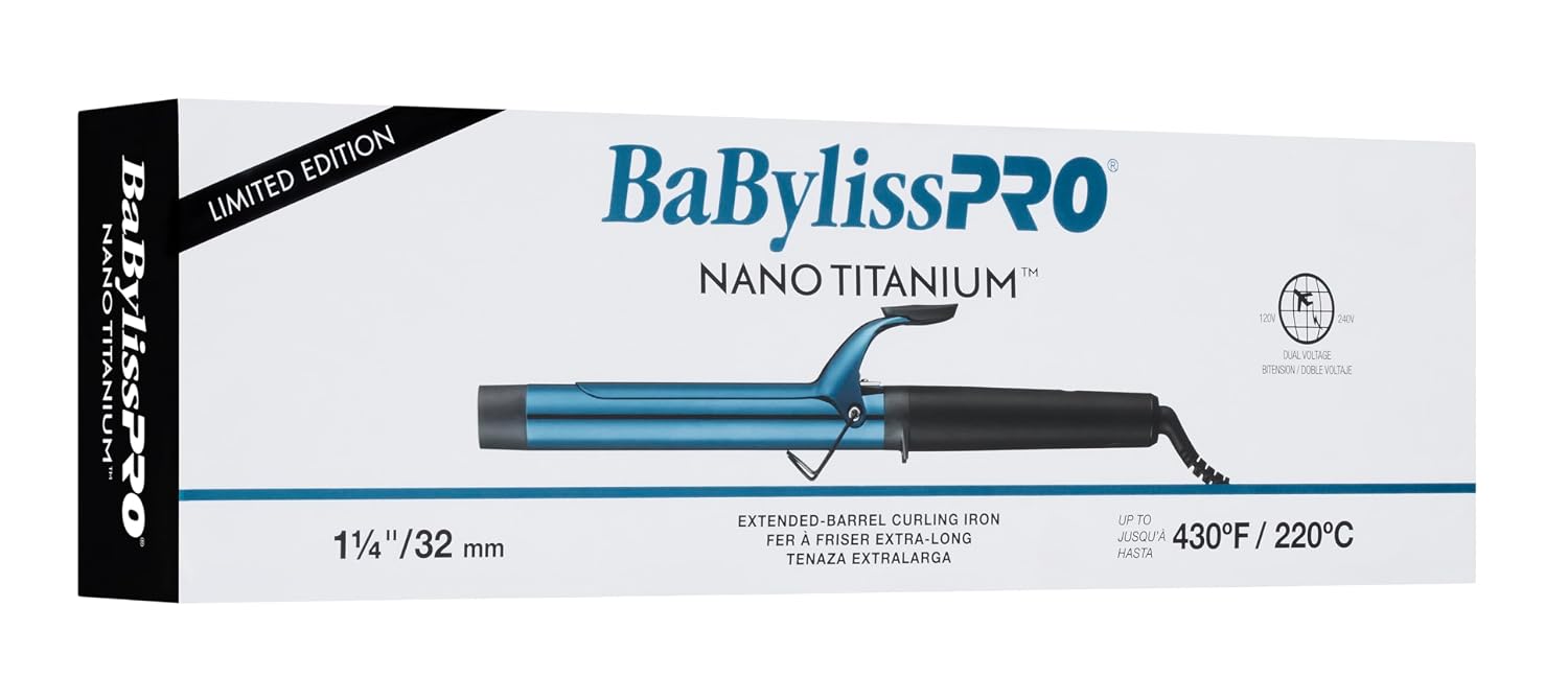 BabylissPRO Rizador profesional Nano Titanium con barril extendido\...