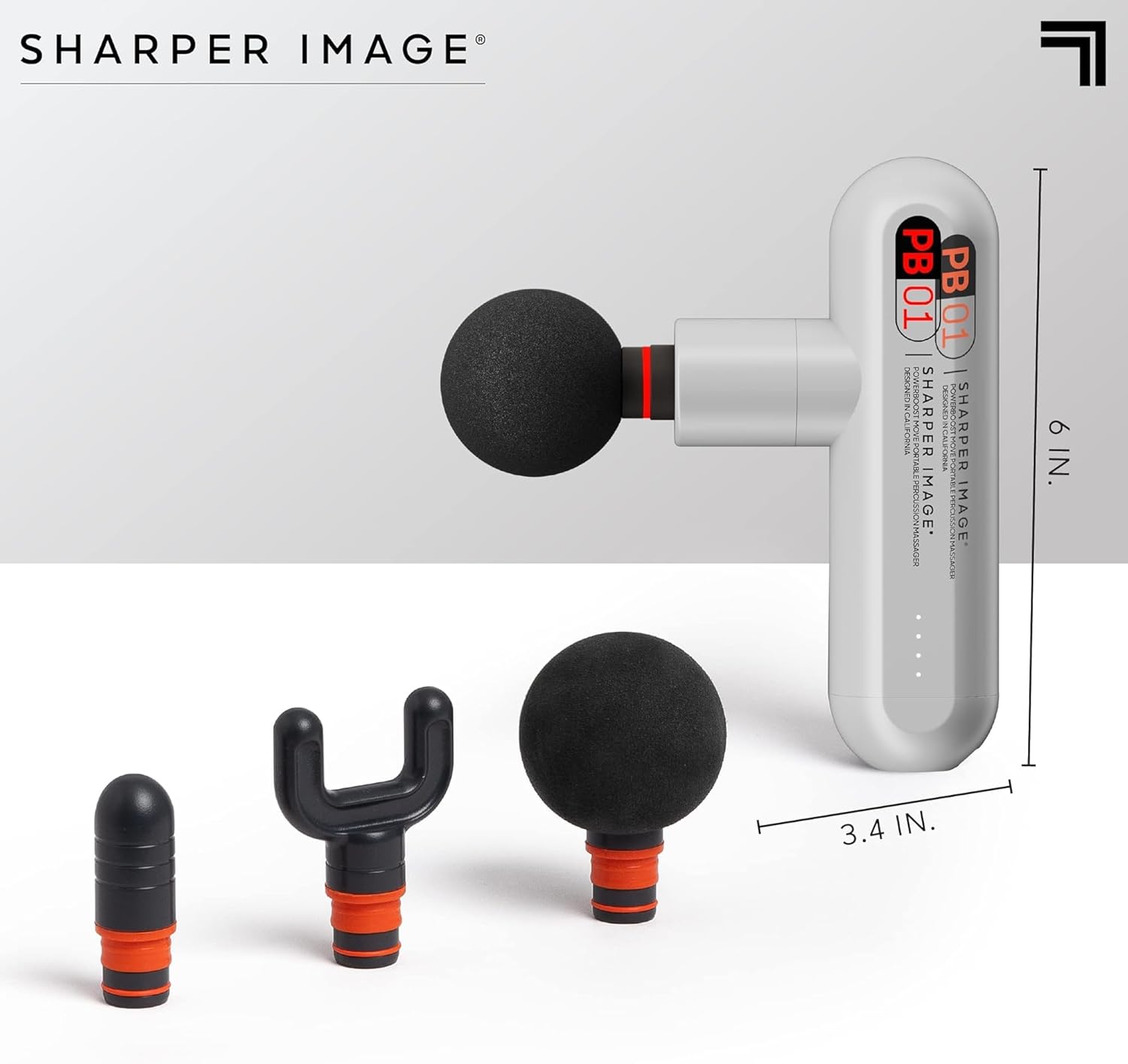 Sharper Image Powerboost Move - Mini pistola de masaje de percusión...