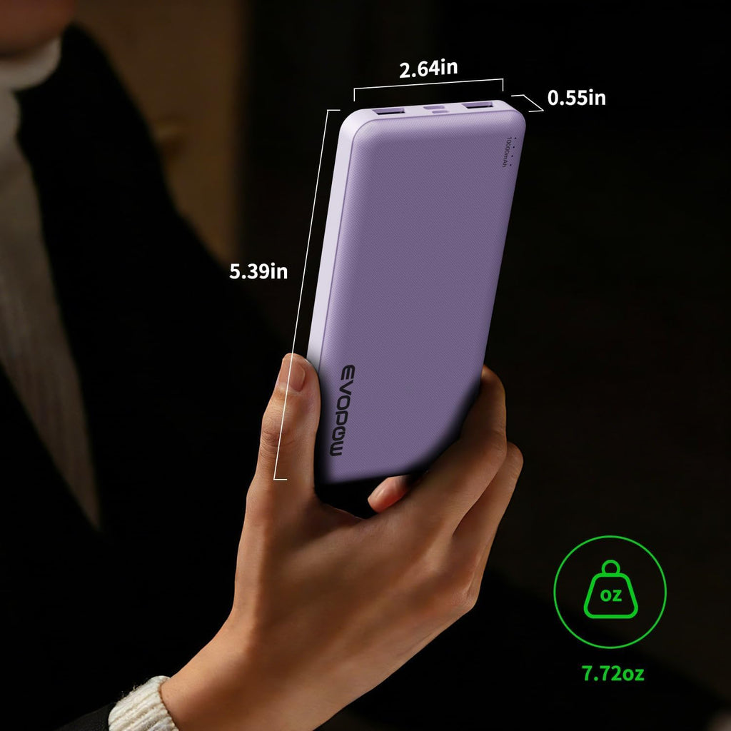 Evopow Paquete de 2 cargadores portátiles, banco de energía más del...