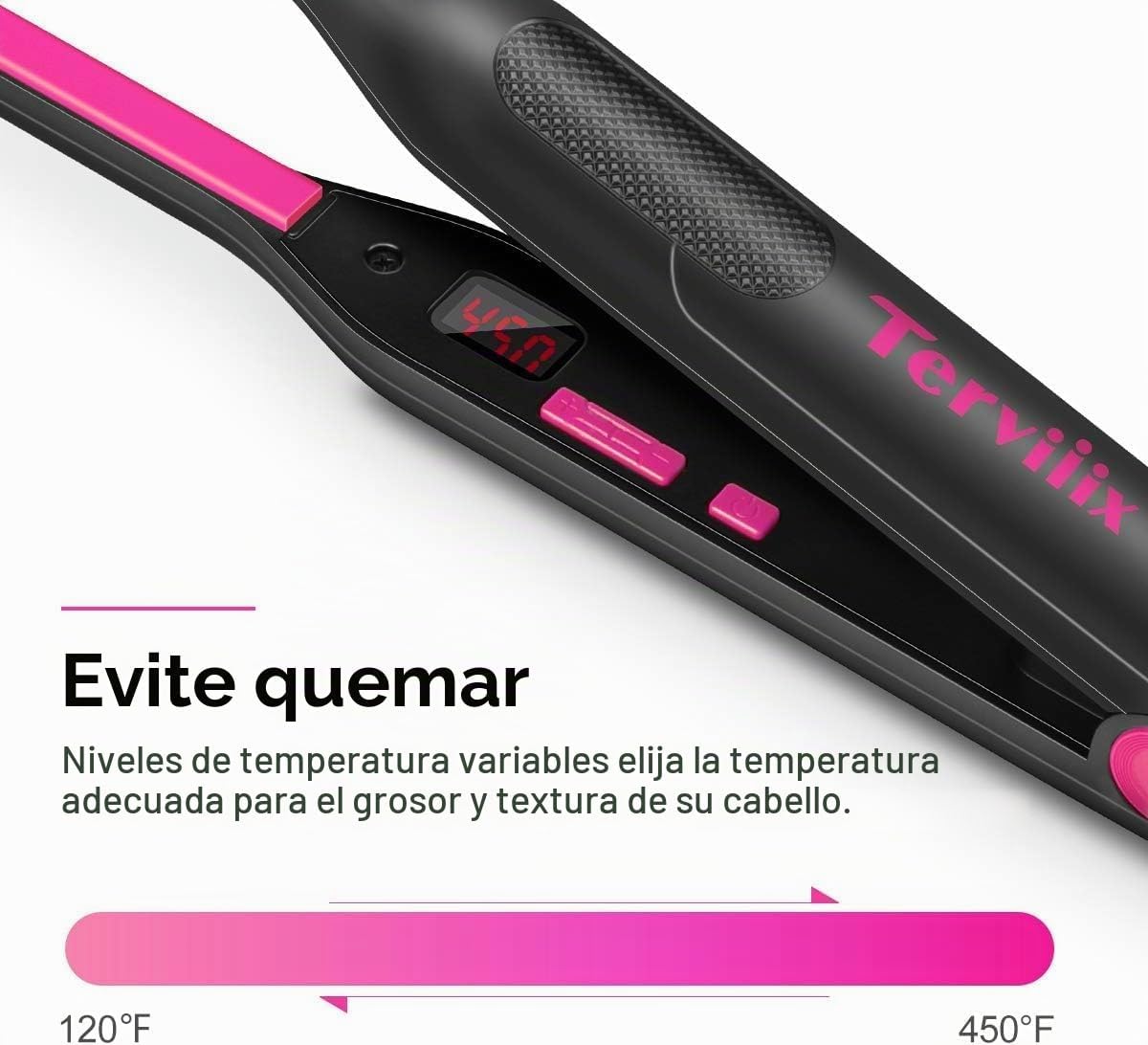 Terviiix Plancha plana tipo lápiz, planchas pequeñas para cabello c...