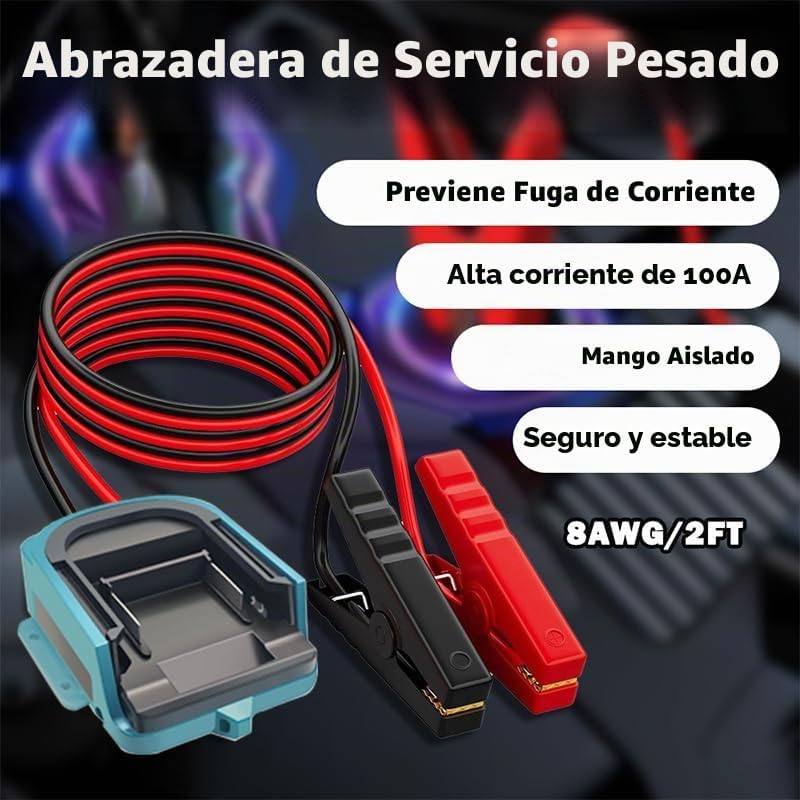 Adaptador de Cables de Puente Compatible con Batería Ma-kita de 18V...