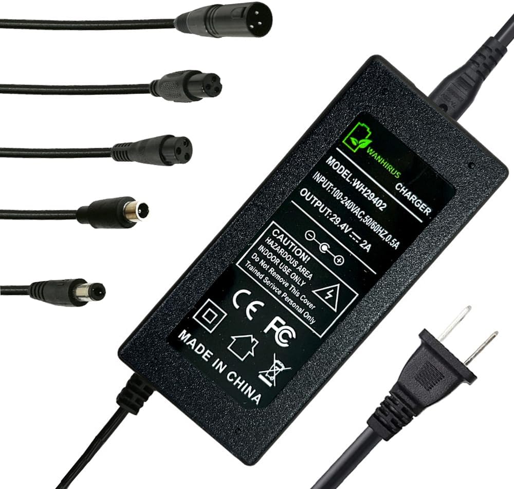 Cargador universal de 29.4V 2A 5 enchufes para batería de litio de...