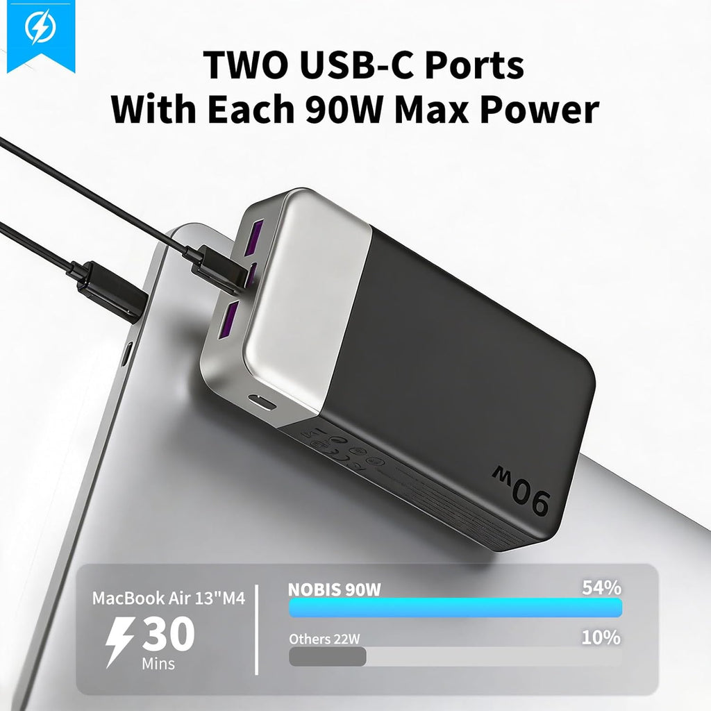 NOBIS Banco de energía de 90 W, 20,000 mAh, cargador portátil para...