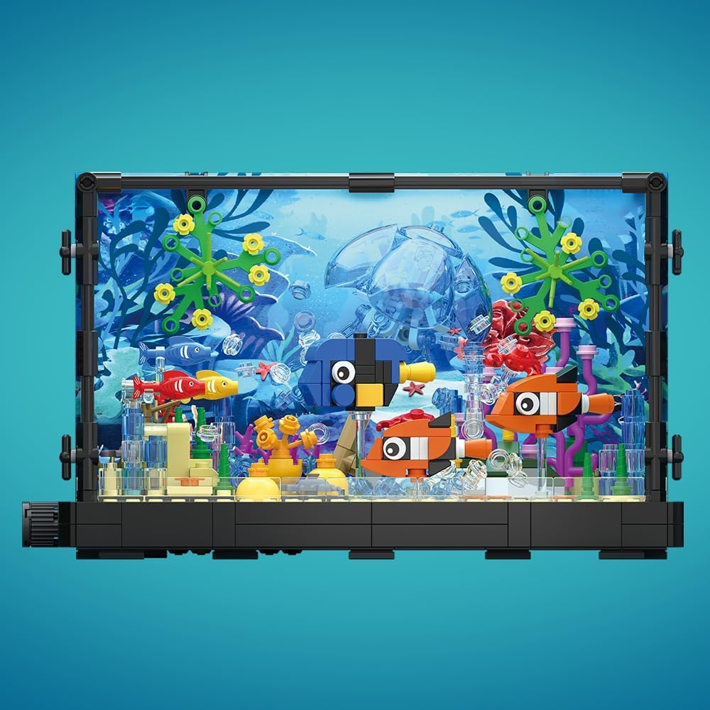 Maxiryx Fish Tank Building Set - Movable Aquarium Building Toys Inc...