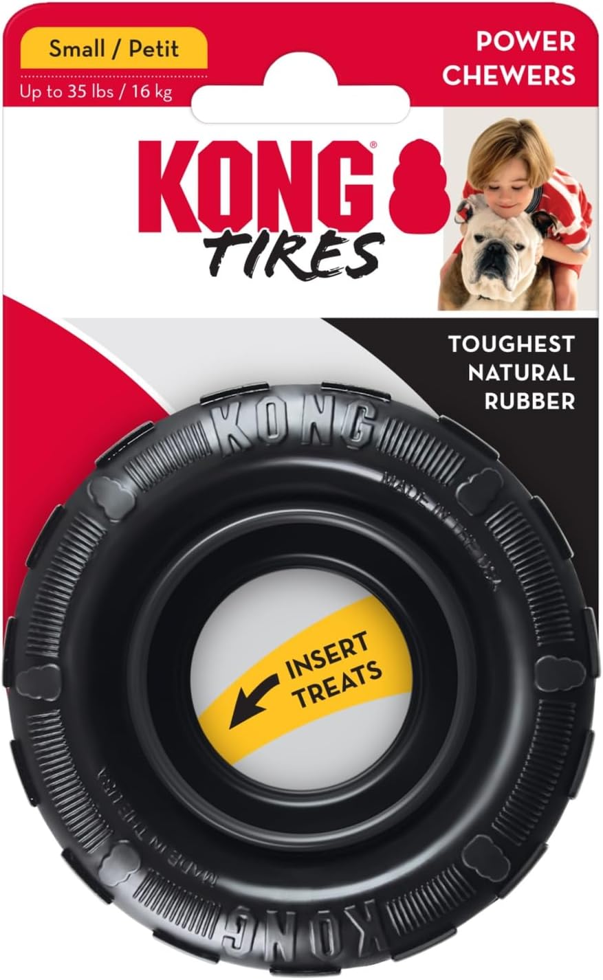 Juguete para perros en forma de neumático, de KONG, S, Negro
