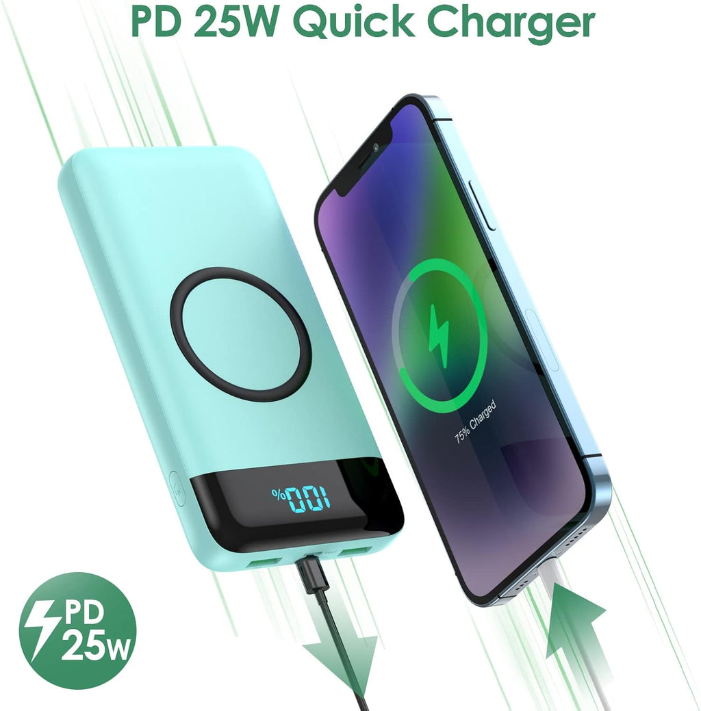 Cargador portátil inalámbrico de 30,800 mAh, cargador de batería US...