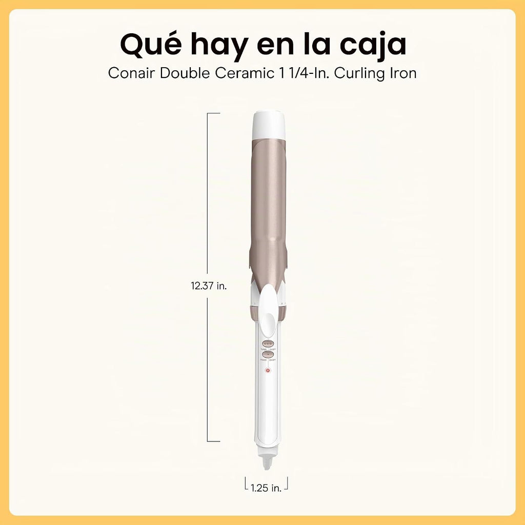 Conair Rizador de cerámica doble de 1 ¼ pulgada, barril de 1 ¼ pulg...