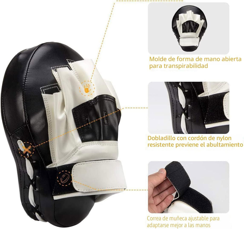 Valleycomfy - Manoplas de boxeo curvadas de piel sintética para ent...