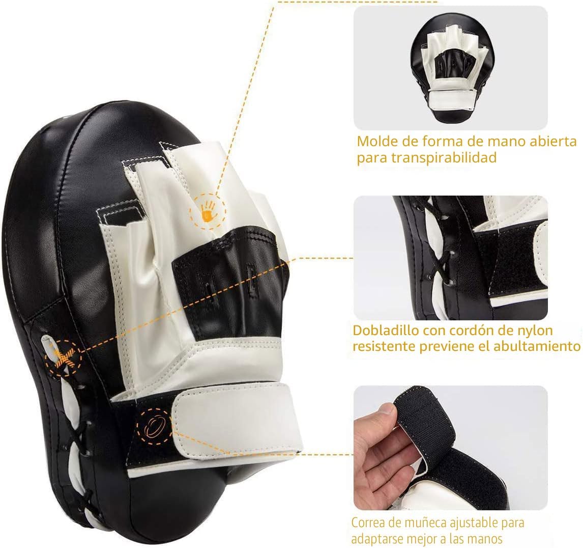 Valleycomfy - Manoplas de boxeo curvadas de piel sintética para ent...