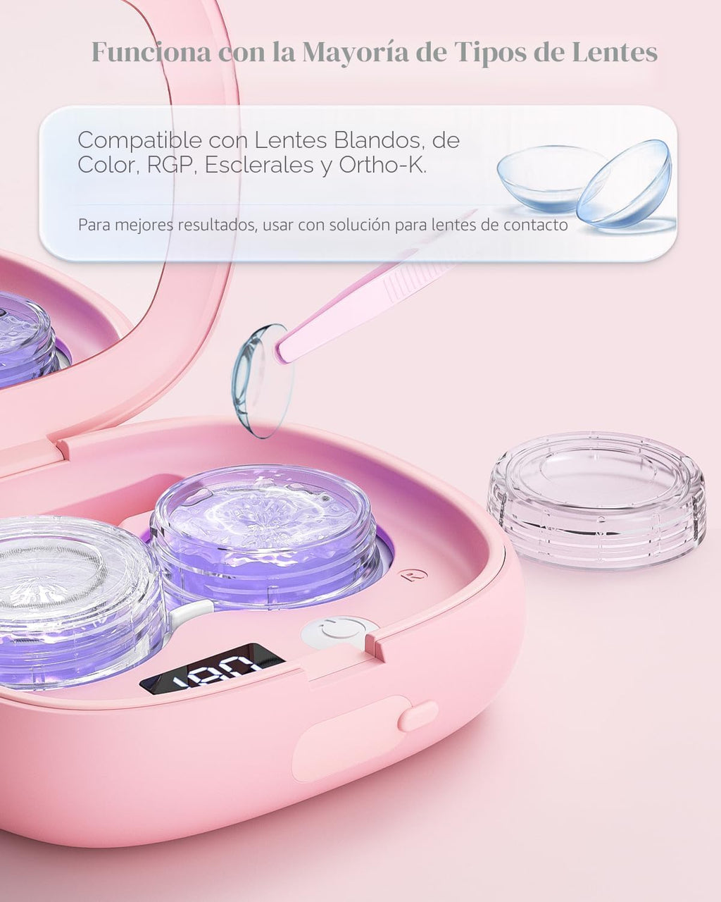 Vastsoon Limpiador ultrasónico de lentes de contacto \u2013 Kit de...