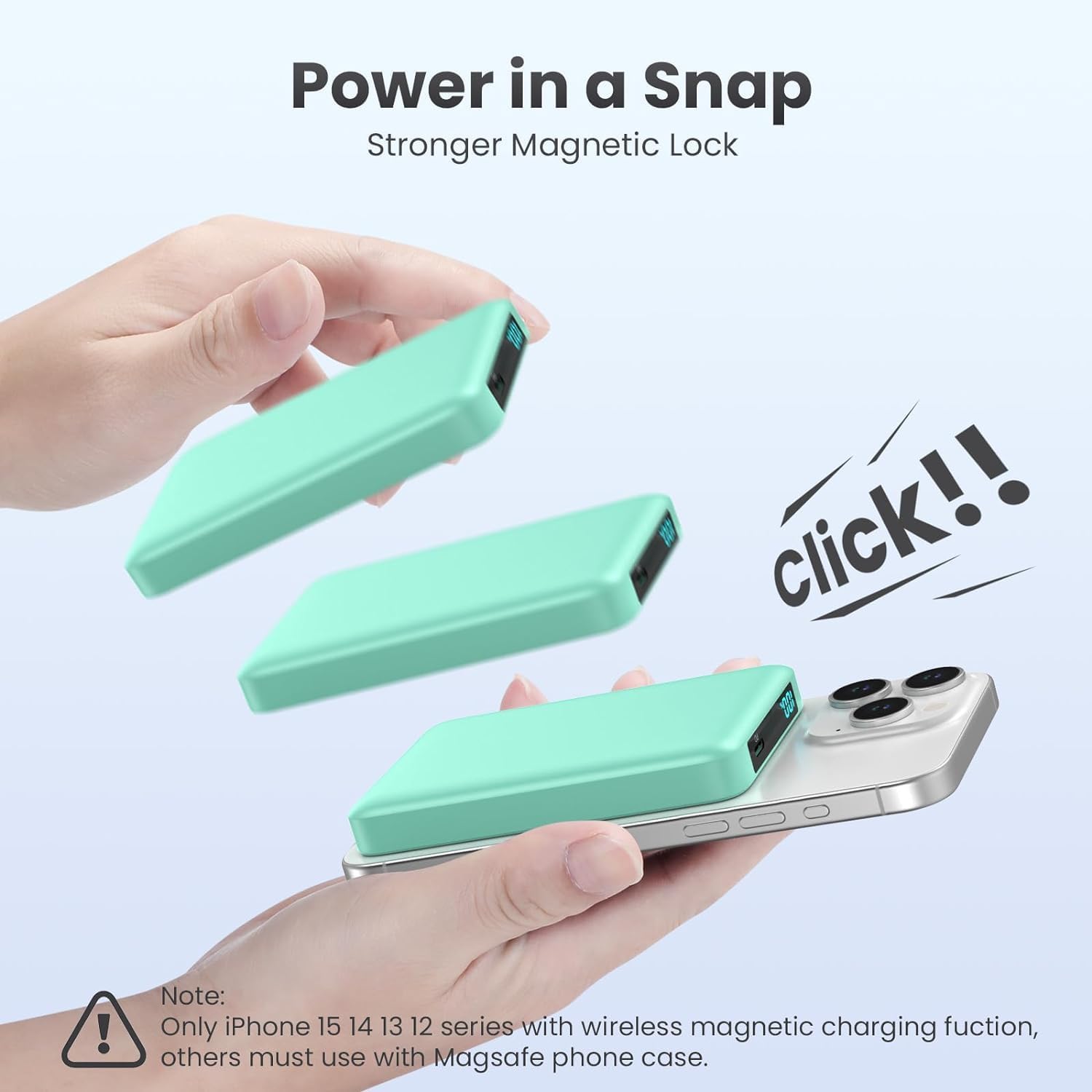 HHETP Cargador portátil magnético de 10800 mAh para batería Magsafe...