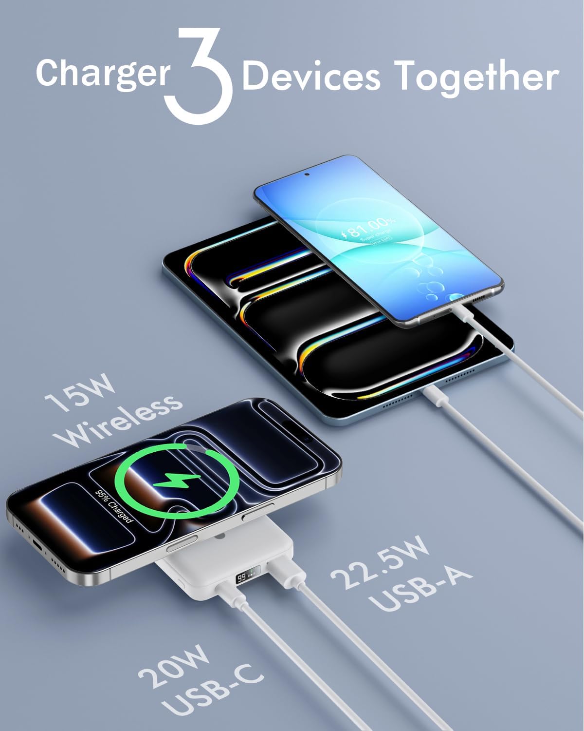 podoru para Magsafe Paquete de baterías, banco de energía magnético...