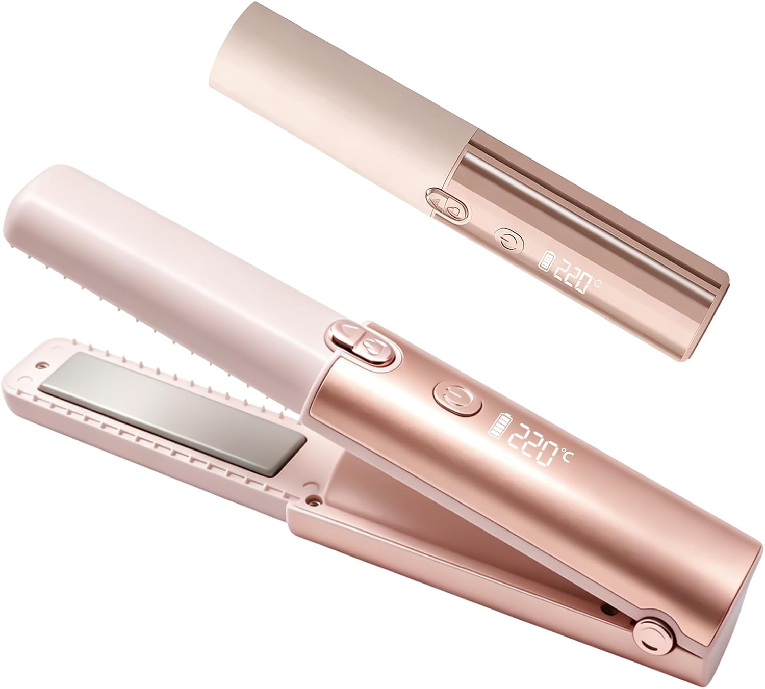 Enderezadora de pelo inalámbrica de doble voltaje mini rizador de h...