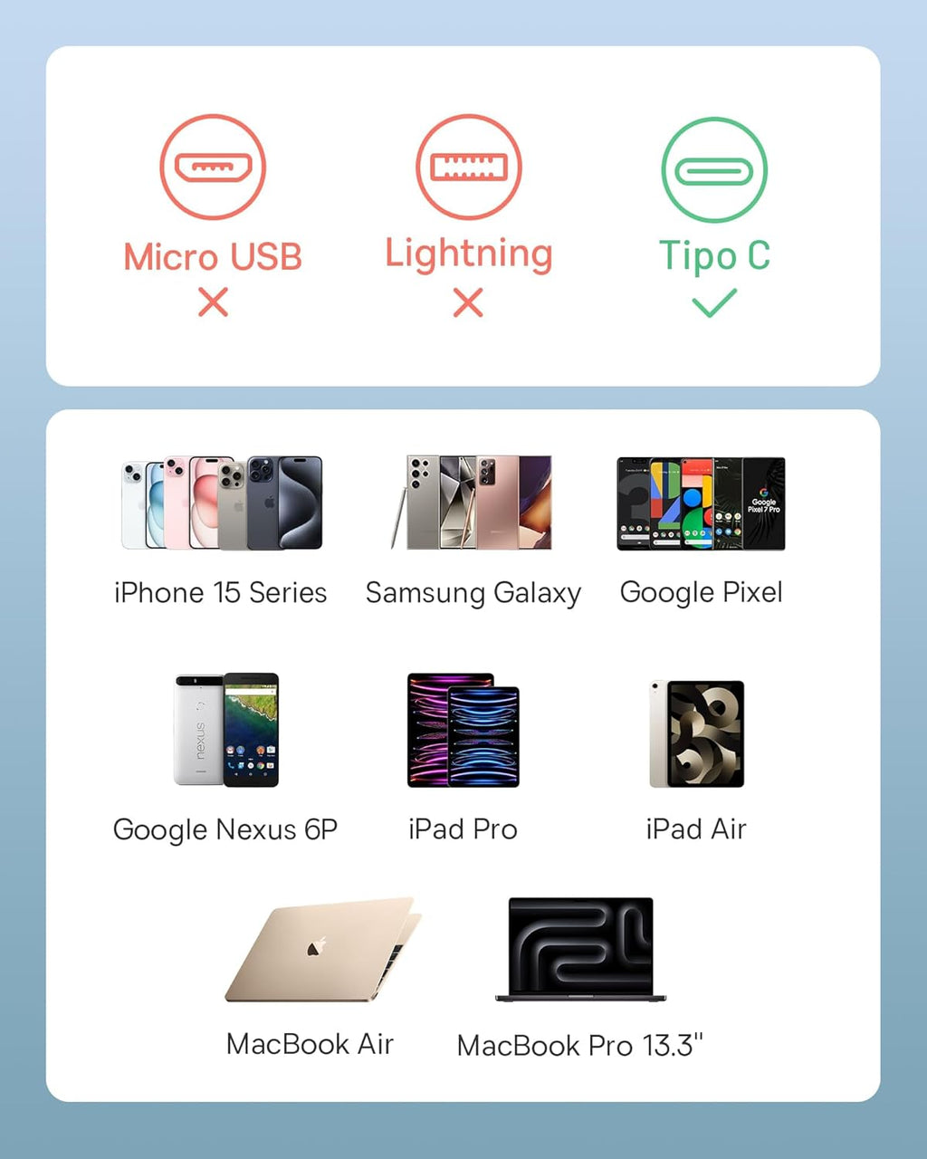 Baseus Cable USB C a USB C, Cable de Carga Rápida USB C Retráctil d...