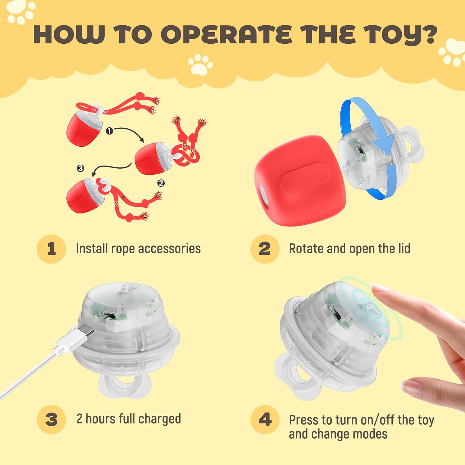 COPHCY Juguetes interactivos para perros, juguete automático para p...