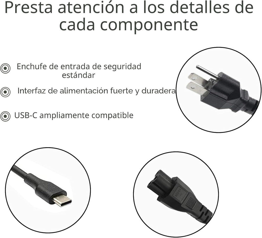 Yodzgaco Cargador USB C Chromebook de 65 W para Lenovo, Hp, Dell, A...
