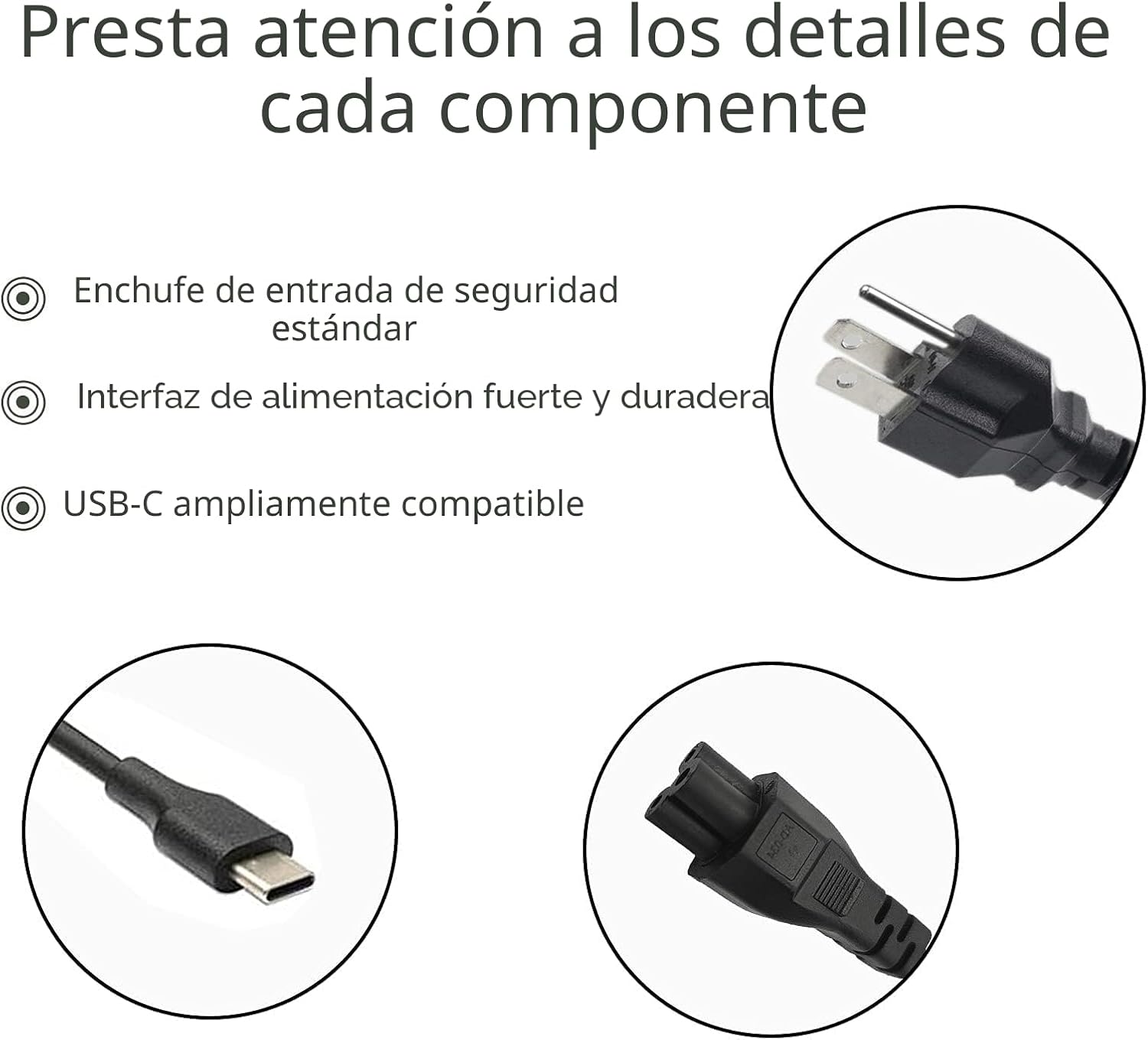 Yodzgaco Cargador USB C Chromebook de 65 W para Lenovo, Hp, Dell, A...