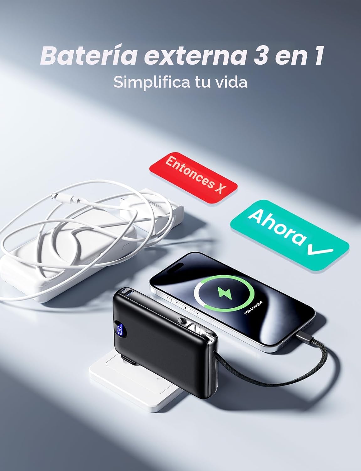 Cargador portátil de 50000 mAh de gran capacidad, enchufe de pared...