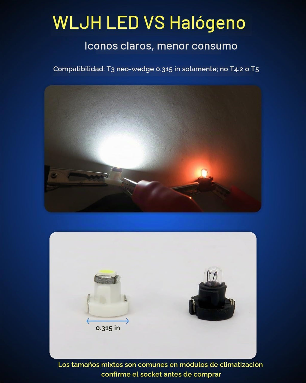 Luces LED T3 Neo Wedge, chip 3030, bombillas\/luces para reloj, con...
