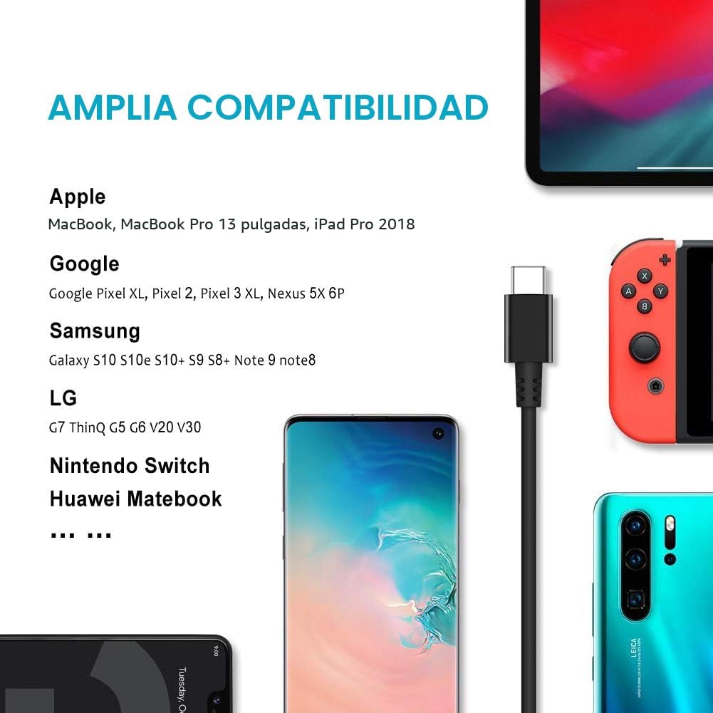 Cargador compatible con computadora portátil Lenovo 65W 45W USB C A...