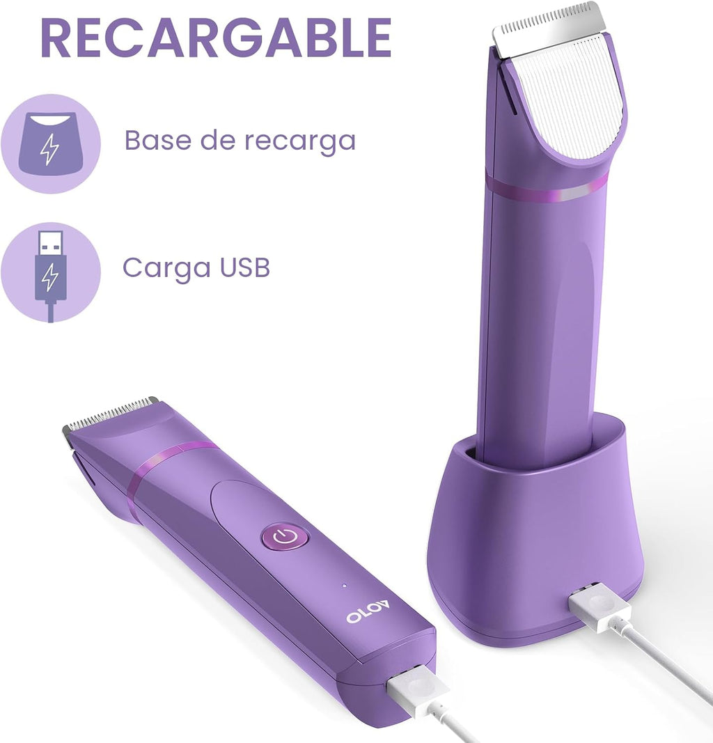 OLOV Recortador eléctrico de pelo corporal - Recortador de ingle pa...